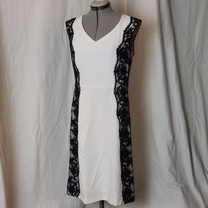White and black lace dress, size 6